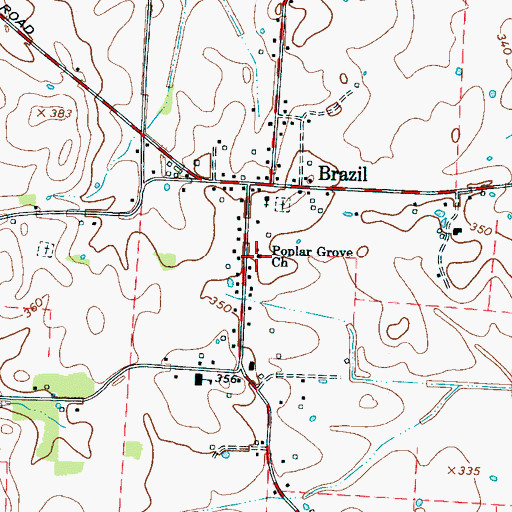 Topographic Map of Poplar Grove Church, TN
