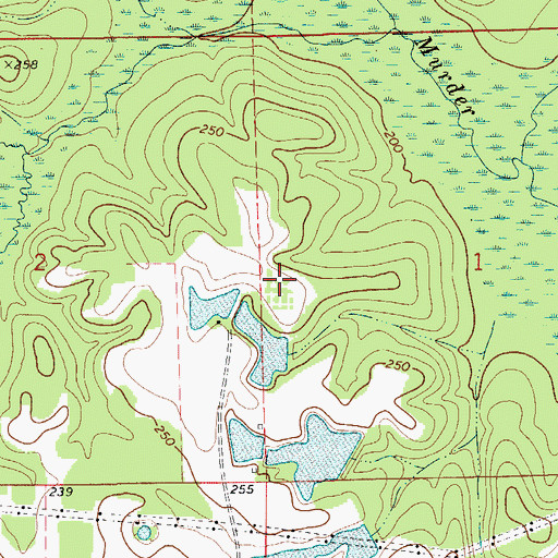 Topographic Map of Stowers Number Three Dam, AL