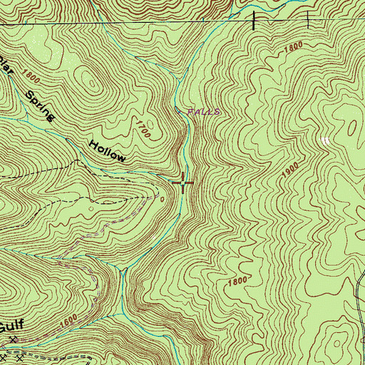 Topographic Map of Poplar Spring Hollow, TN