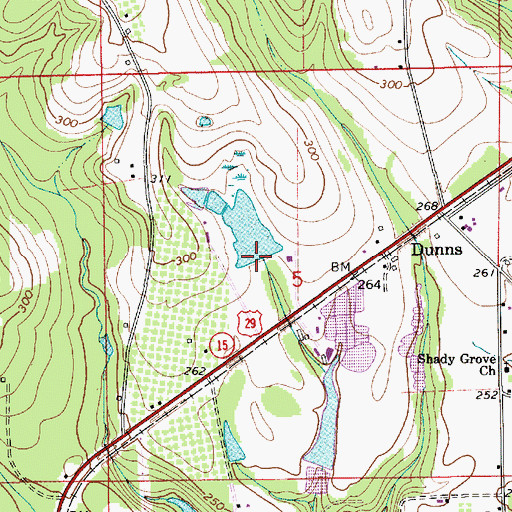 Topographic Map of Billy Carter Lake Dam, AL