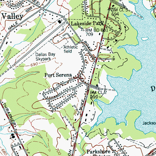 Topographic Map of Port Serena, TN