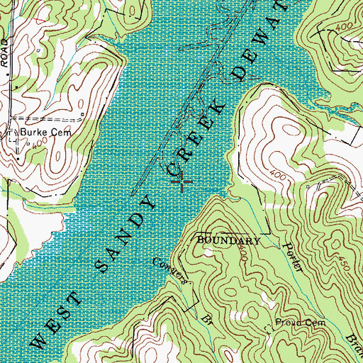 Topographic Map of Porter Branch, TN
