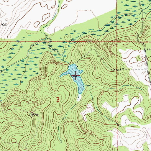 Topographic Map of Broughton Lake, AL