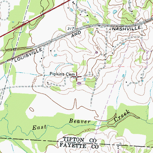 Topographic Map of Porter Cemetery, TN