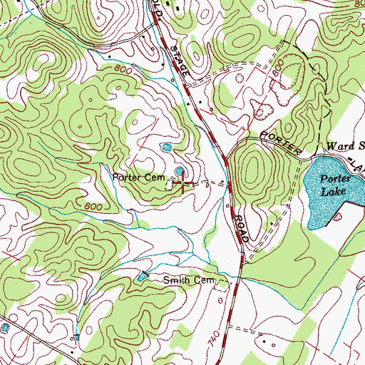 Topographic Map of Porter Cemetery, TN