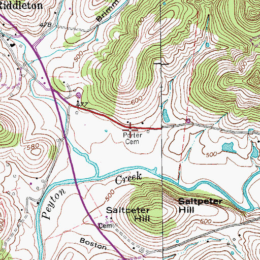 Topographic Map of Porter Cemetery, TN