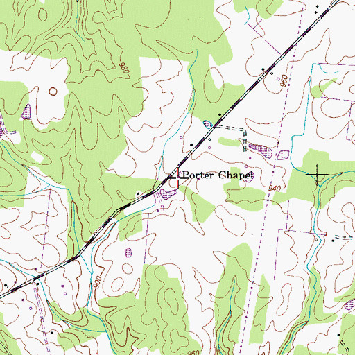 Topographic Map of Porter Chapel, TN