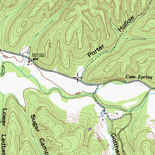 Topographic Map of Porter Hollow, TN