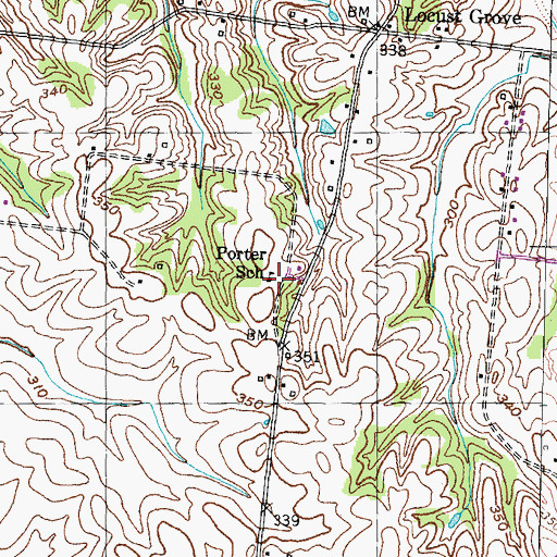 Topographic Map of Porter School, TN