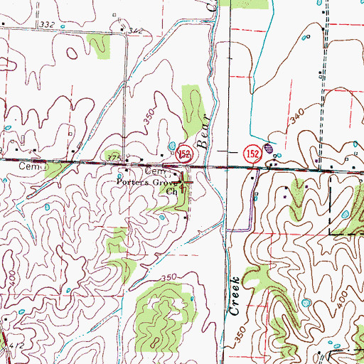 Topographic Map of Porters Grove Church, TN