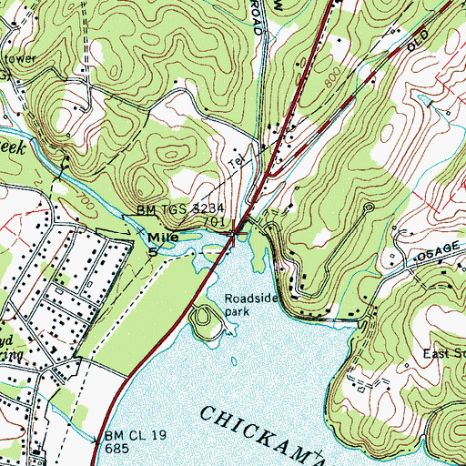 Topographic Map of Posey Hollow, TN