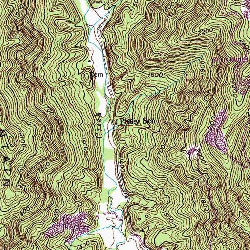 Topographic Map of Posey School, TN