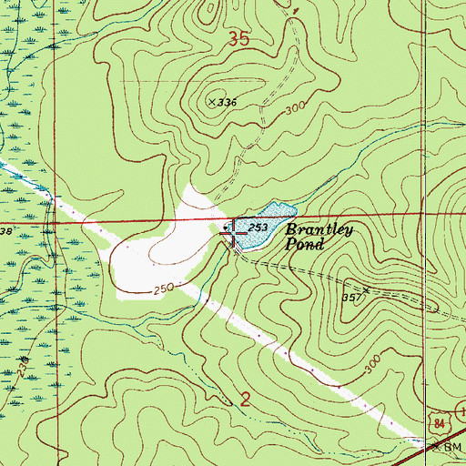 Topographic Map of Brantley Dam, AL
