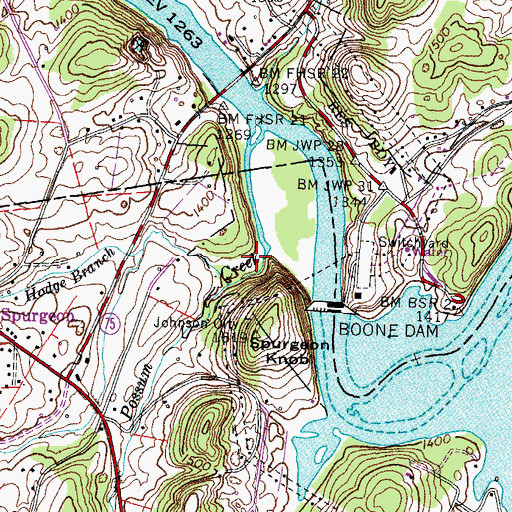 Topographic Map of Possum Creek, TN