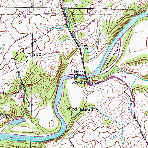 Topographic Map of Possum Creek, TN