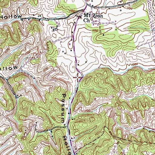 Topographic Map of Possum Hollow, TN