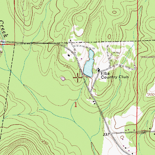 Topographic Map of Elba Country Club Lake Dam, AL