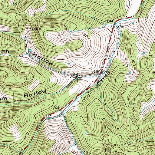 Topographic Map of Possum Hollow, TN