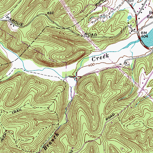 Topographic Map of Possumtrot Branch, TN