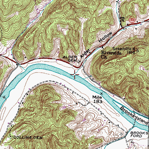 Topographic Map of Possumtrot Branch, TN