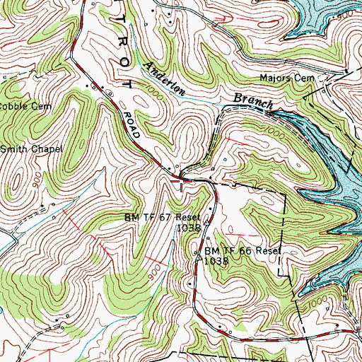 Topographic Map of Possumtrot Ridge, TN