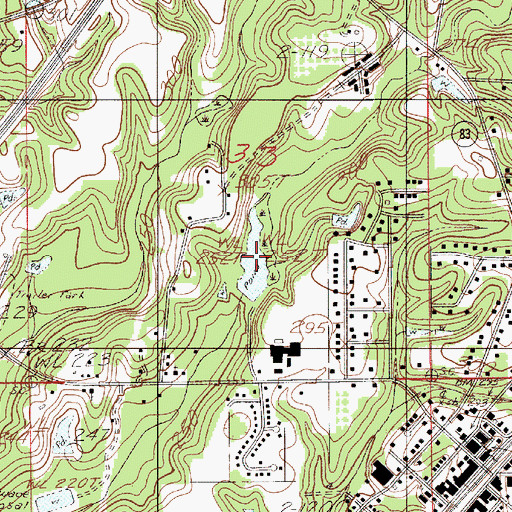 Topographic Map of Morgans Pond, AL