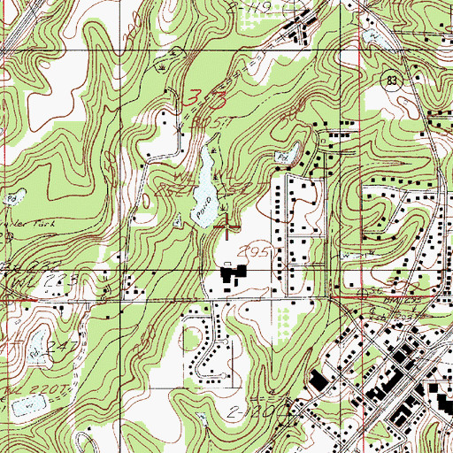 Topographic Map of Morgans Dam, AL