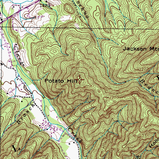 Topographic Map of Potato Hill, TN