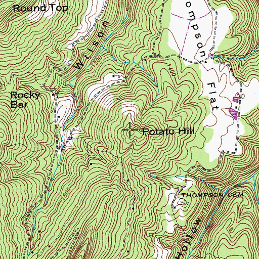 Topographic Map of Potato Hill, TN