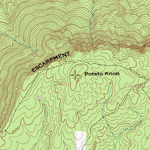Topographic Map of Potato Knob, TN