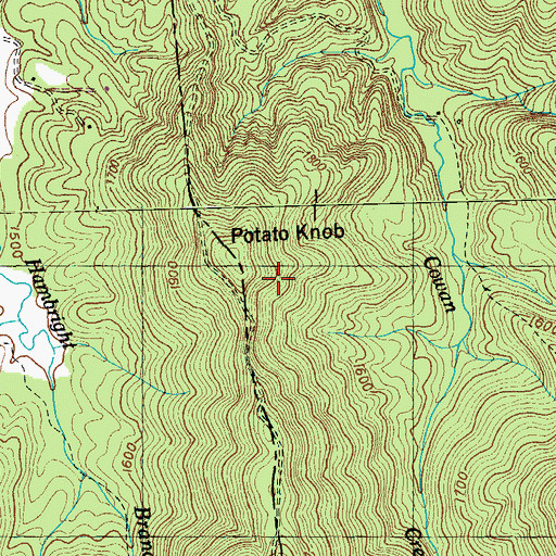 Topographic Map of Potato Knob, TN