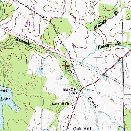 Topographic Map of Potter Creek, TN