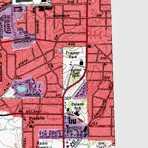 Topographic Map of Potters Field, TN
