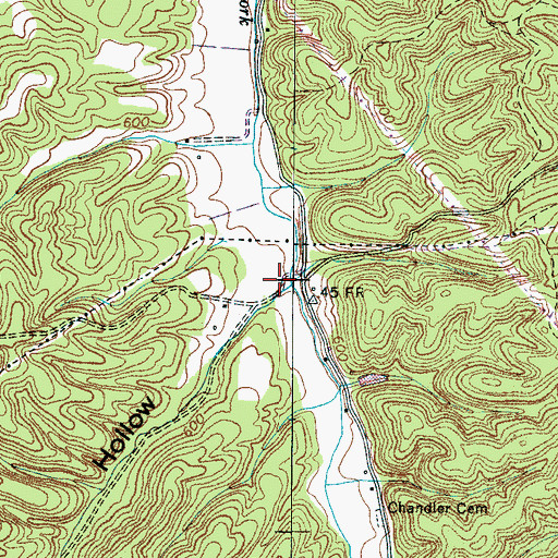 Topographic Map of Powder Mill Hollow, TN