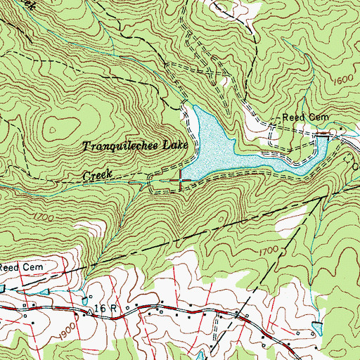 Topographic Map of Powderhouse Creek, TN