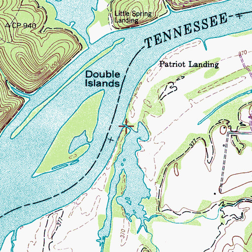 Topographic Map of Powell Branch, TN