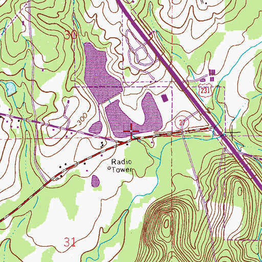 Topographic Map of D A Delony Dam, AL