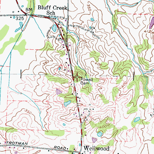 Topographic Map of Powell Cemetery, TN
