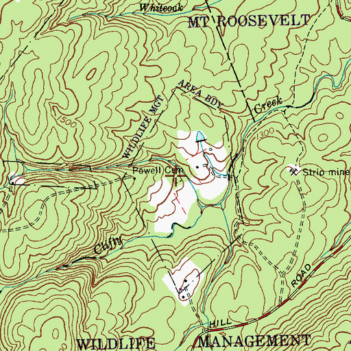 Topographic Map of Powell Cemetery, TN