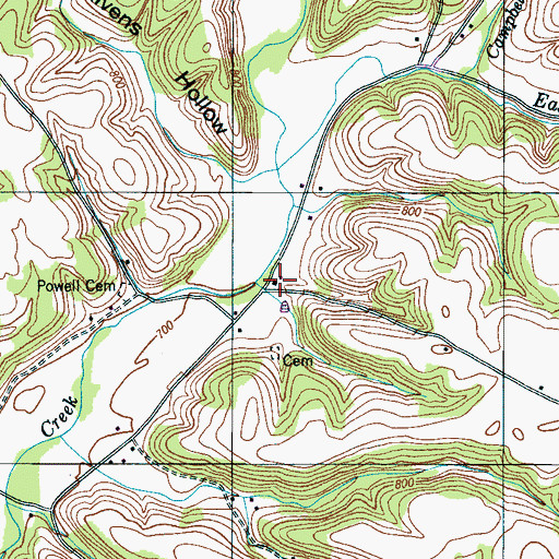 Topographic Map of Powell School (historical), TN