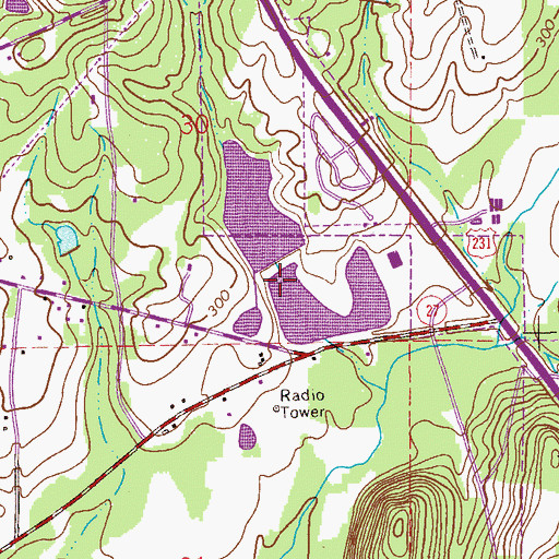 Topographic Map of D A Deloney Lake Dam Number 2, AL