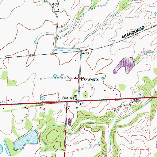 Topographic Map of Powers, TN