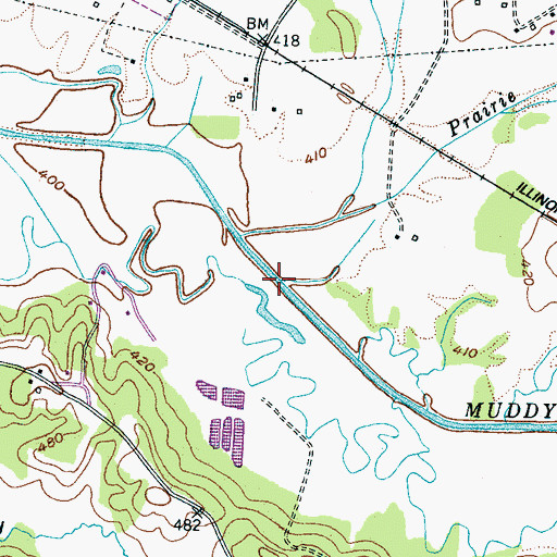 Topographic Map of Prairie Branch, TN