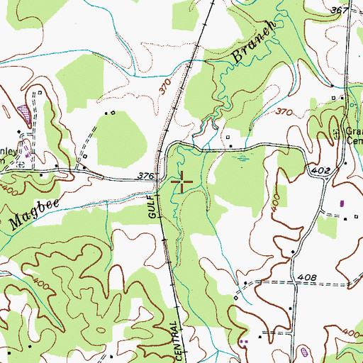 Topographic Map of Prairie Branch, TN