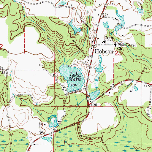 Topographic Map of Lee Anderson Dam, AL