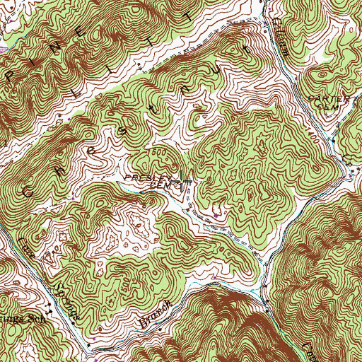 Topographic Map of Presley Cemetery, TN