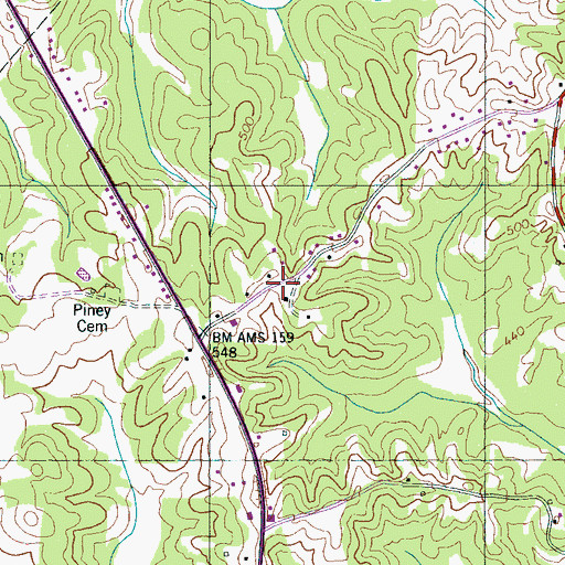 Topographic Map of Presley School, TN