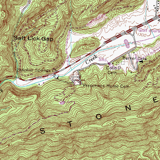 Topographic Map of Pressmens Home Cemetery, TN