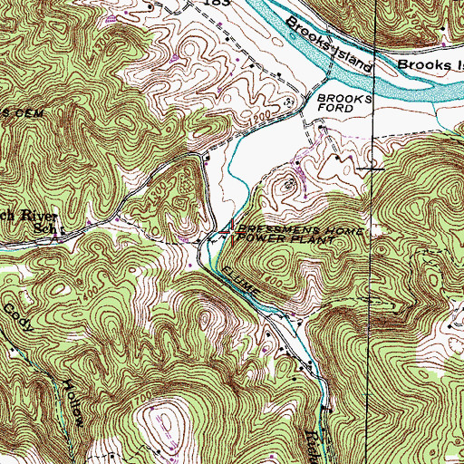 Topographic Map of Pressmens Home Power Plant, TN