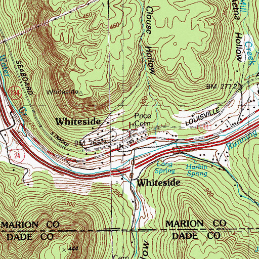 Topographic Map of Price Cemetery, TN